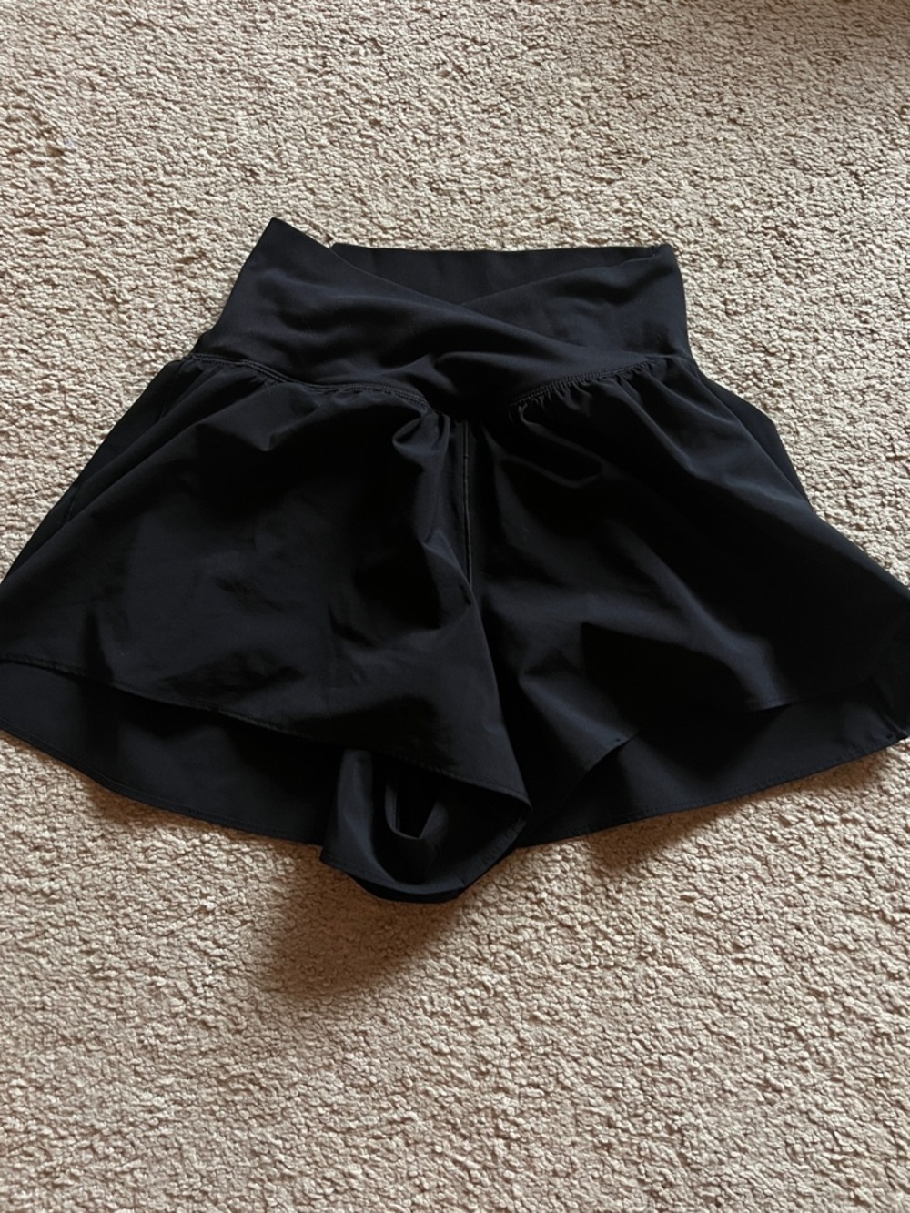 aerie Black High-Waist Ruffle Skort Shorts